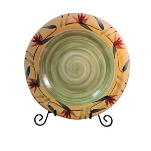 Pier 1 Elizabeth Stoneware Dinner Plate 12" Handpainted Floral Dishware